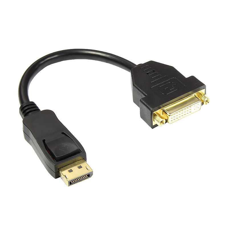 Alcasa DP-AD06 Videokabel-Adapter 0,2 m DVI-I DisplayPort Schwarz