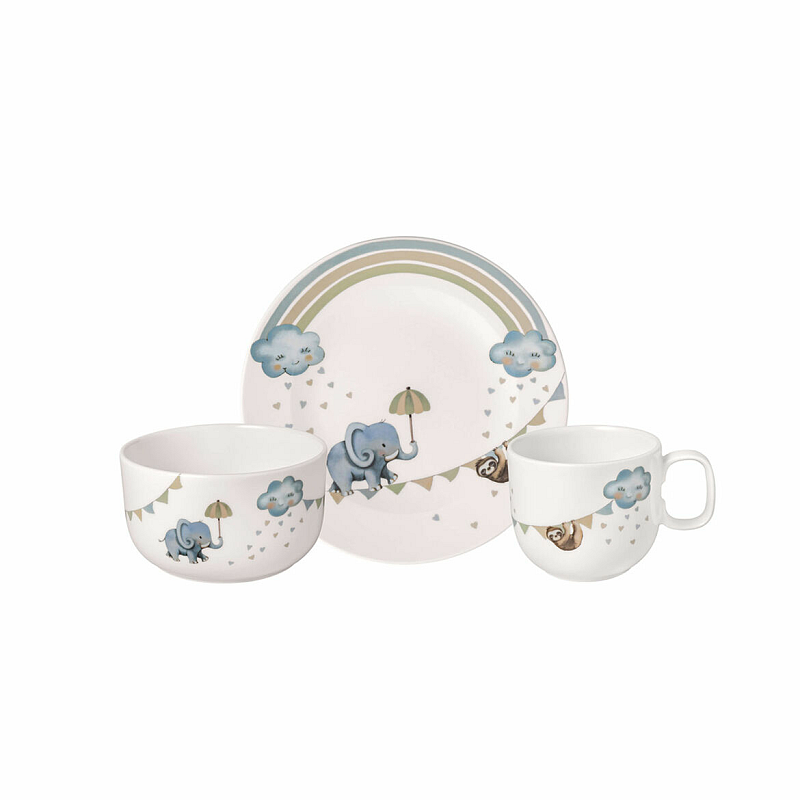 Villeroy & Boch Boho kids Geschirrset 3 Stück(e) Porzellan Mehrfarbig, Weiß