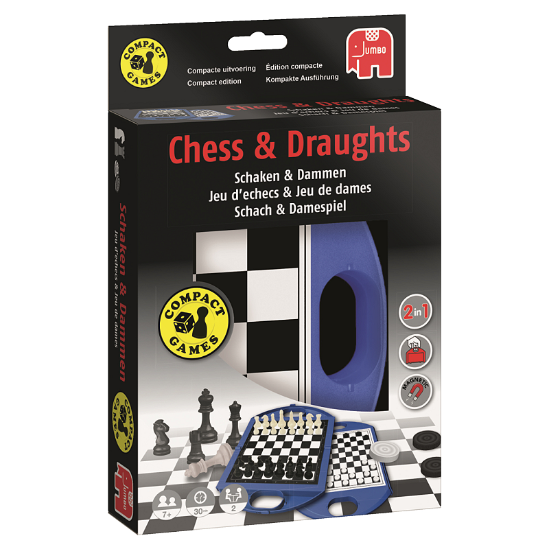 Jumbo Schach & Damespiel Reisespiel