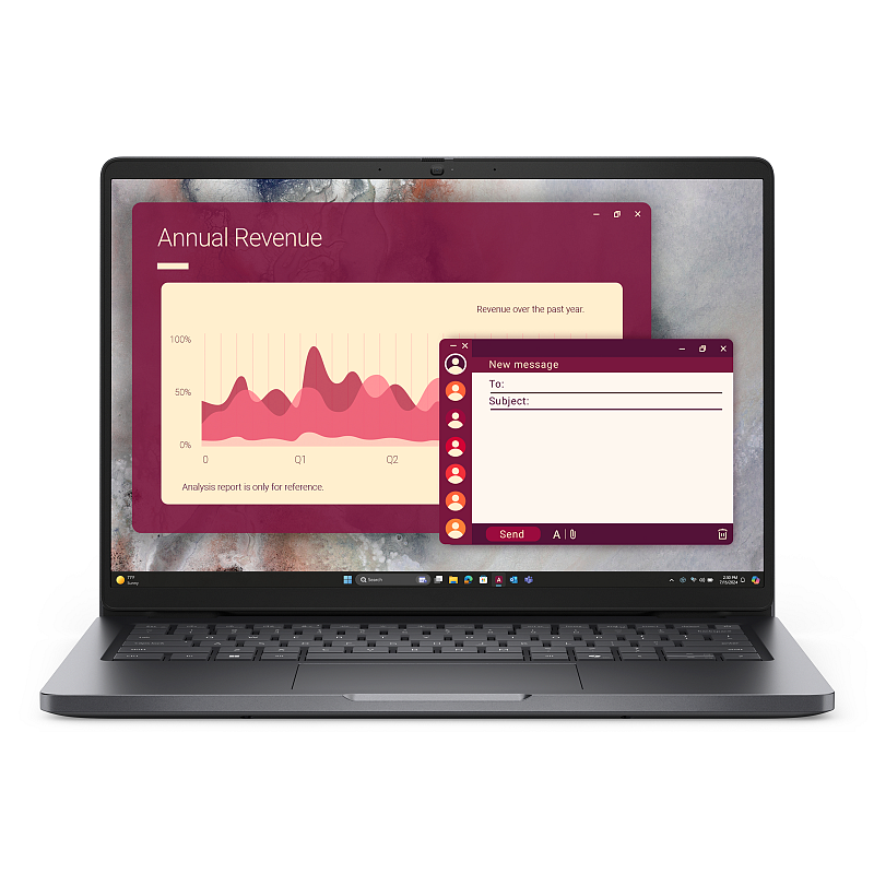 DELL Pro 14 PC14250 Intel Core 5 120U Laptop 35,6 cm (14") Full HD+ 16 GB DDR5-SDRAM 512 GB SSD Wi-Fi 6E (802.11ax) Windows 11 Pro Deutsch Schwarz