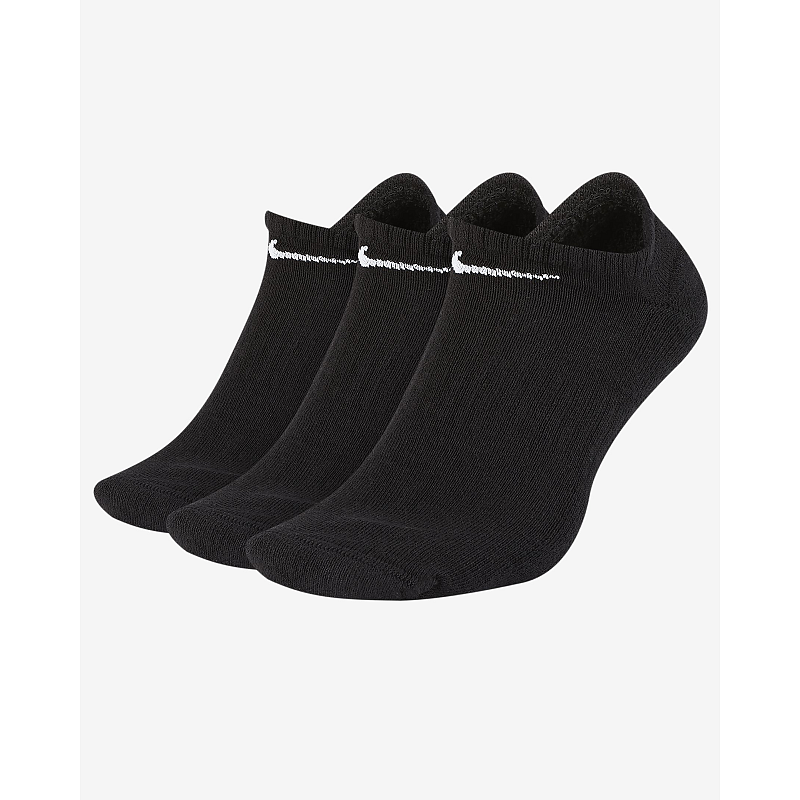 Nike Training No-Show Unisex Fersensocken Schwarz 3 Paar(e)