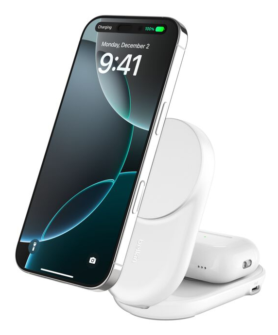 Belkin Qi2 Fitness tracker, Kopfhörer, Smartphone, Smartwatch Weiß USB Kabelloses Aufladen Schnellladung Drinnen