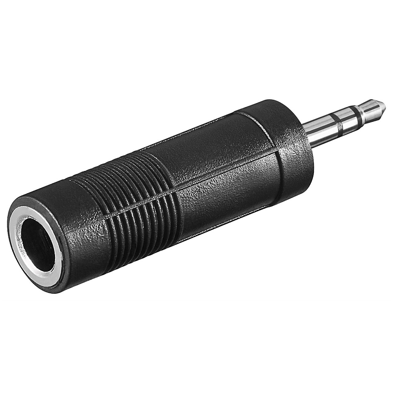 Goobay Kopfhörer-Adapter, AUX-Klinke 3,5 mm Stecker zu 6,35 mm Buchse, ABS, schwarz