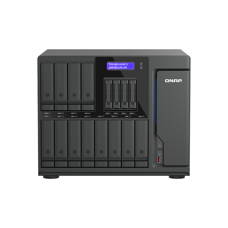 QNAP TVS-AIH1688ATX-U7-32G NAS & Speicherserver Tower 32 GB DDR5 0 TB QuTS hero Schwarz