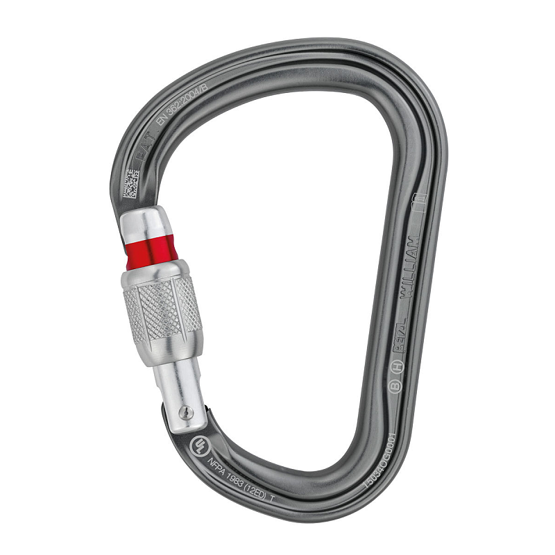 Petzl M36A SL Karabinerhaken zum Klettern Verschlusskarabiner D-förmig Aluminium Grau 1 Stück(e)