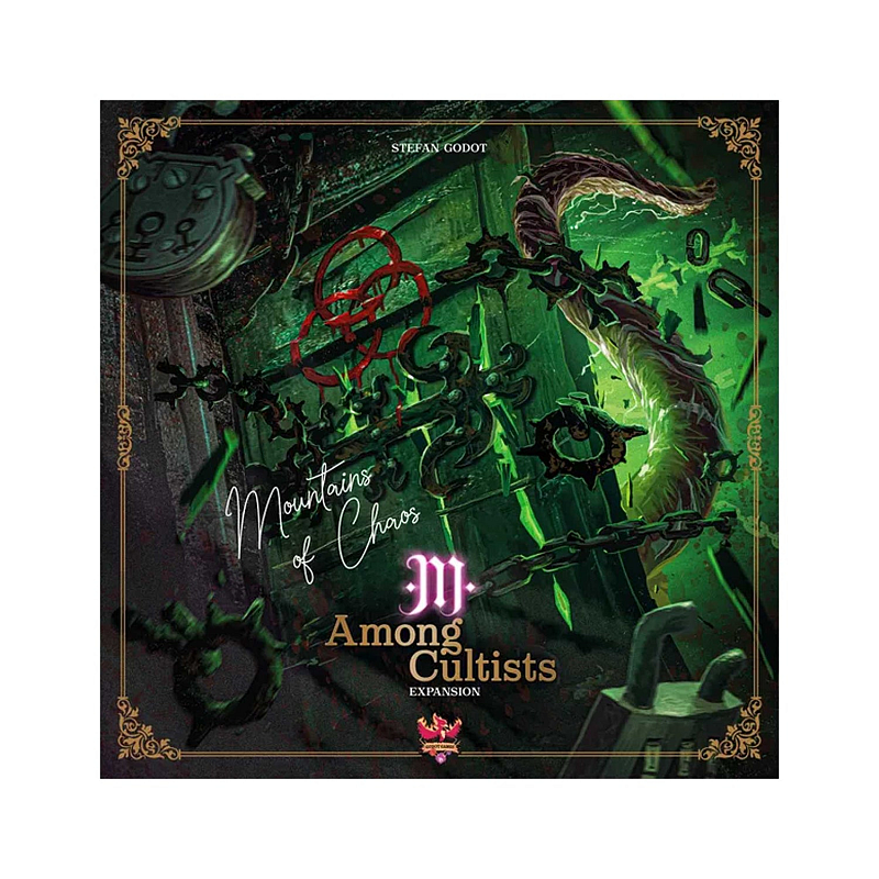 Asmodee Among Cultists: Mountains of Chaos Generations ago, these mines were sealed. All miners who worked here were taken by madness and no one should ever again dig so deep for valuable minerals. To make sure that no one ever sees this place again, each new generation attaches new types of locks of their time to the entrance shaft. Locks, seals, runes, traps. Everything to lock the chaos... in the mountains of chaos.The Mountains of Chaos Expansion brings a completely new and interactive map to your Among Cultists experience. Thanks to new mechanics like revolving doors & elevators, exciting elements are added, plus new secret roles await you. Brettspiel