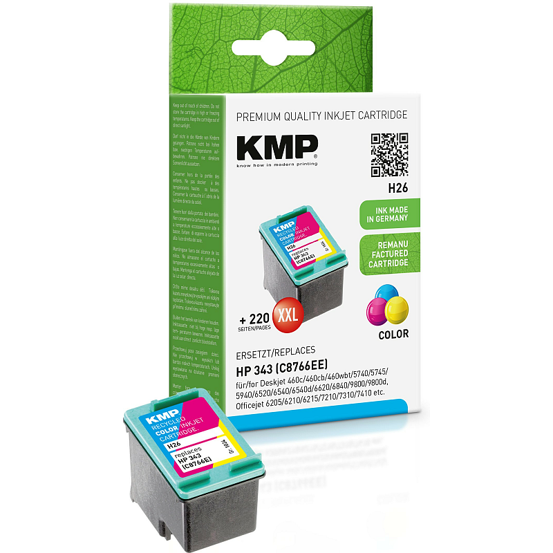 KMP H26 Druckerpatrone 1 Stück(e) Cyan, Magenta, Gelb