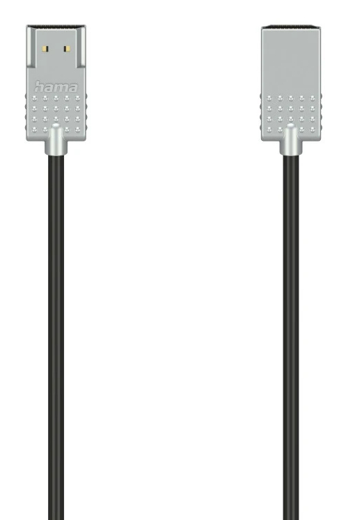 Hama Ultra-Slim HDMI-Kabel 1 m HDMI Typ A (Standard) Schwarz, Silber