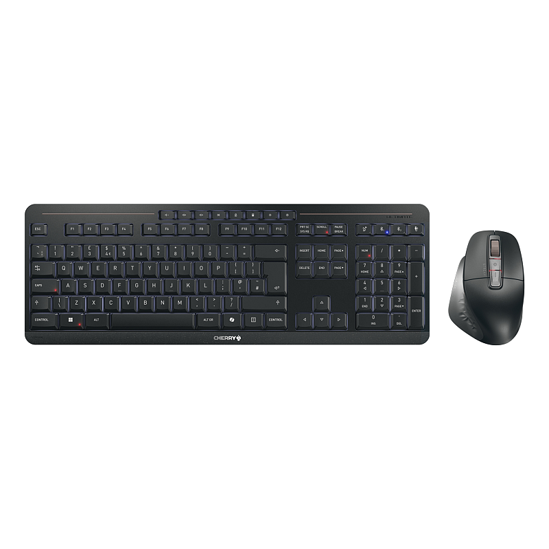 CHERRY Stream desktop ultimate Tastatur Maus enthalten Heimbüro USB + RF Wireless + Bluetooth QWERTY UK Englisch Schwarz