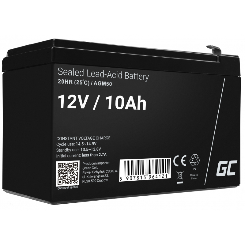 Green Cell AGM50 USV-Batterie VRLA AGM 12 V 10 Ah