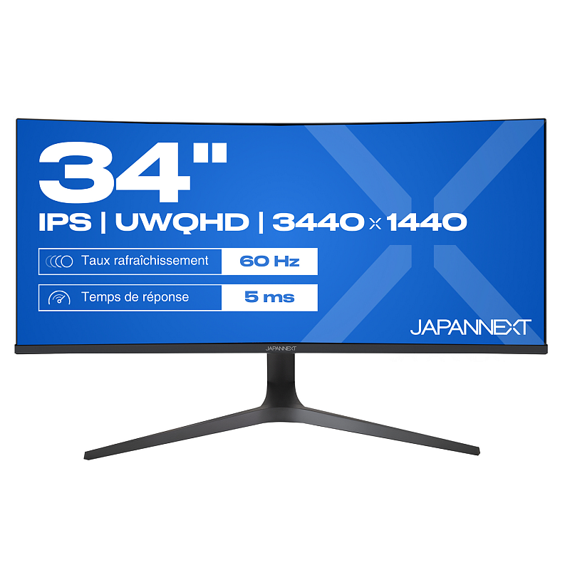 JAPANNEXT JN-IPS340UWQHD60C-C65W-HS Computerbildschirm 86,4 cm (34") 3440 x 1440 Pixel UltraWide Quad HD LCD Schwarz, Silber