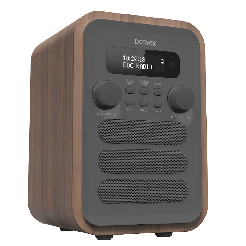 Denver DAB-48GREY Persönlich Digital Grau, Holz