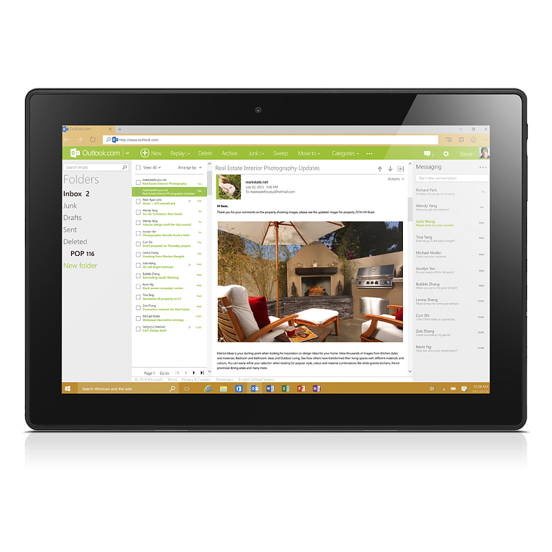 Lenovo IdeaPad Miix 310 Intel Atom® 64 GB 25,6 cm (10.1") 2 GB Wi-Fi 4 (802.11n) Windows 10 Home Schwarz, Silber