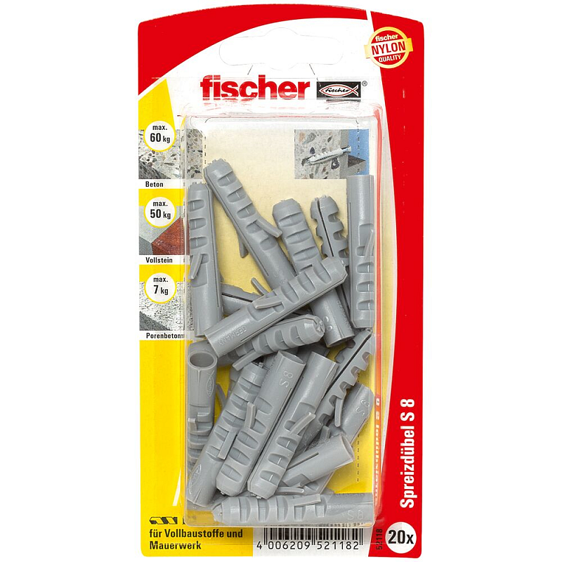 Fischer 52118 Schraubanker/Dübel 20 Stück(e) Spreizdübel 40 mm