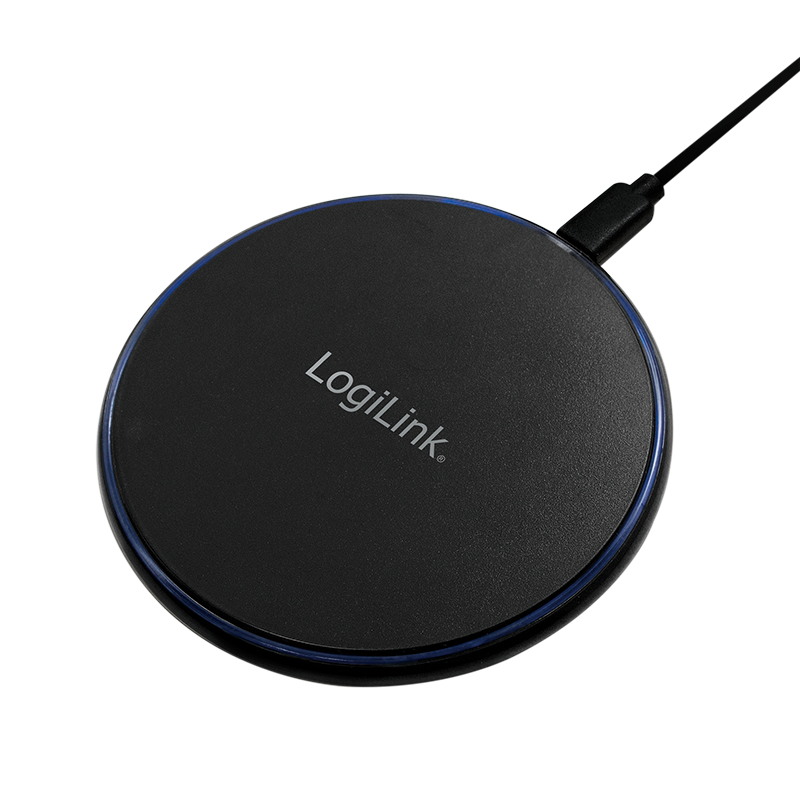 LogiLink PA0178 Ladegerät für Mobilgeräte Smartphone, Tablets Schwarz USB Kabelloses Aufladen Schnellladung Drinnen