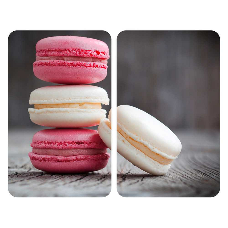 WENKO Macarons Küchen-Schneidebrett Rechteckig Glas, Kunststoff Mehrfarbig