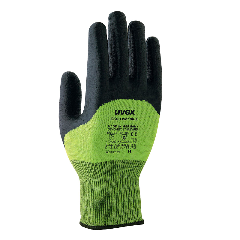 Uvex C500 wet plus Schwarz, Grün Polyethylen, Viskose, Polyamid, Fiberglas 1 Stück(e)