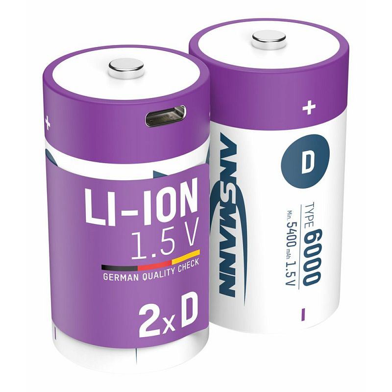Ansmann 1314-0005 Haushaltsbatterie Wiederaufladbarer Akku D Lithium-Ion (Li-Ion)
