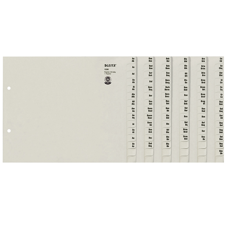 Leitz Registerserien zur alphabetischen Ablage, Papier