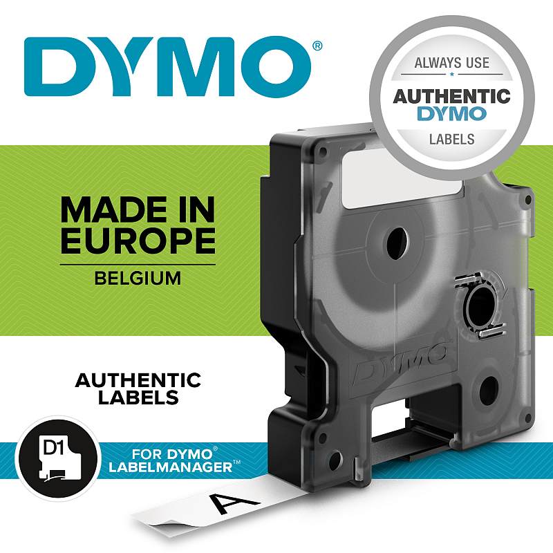 DYMO D1 - Standardetiketten - Schwarz auf Weiß - 6mm x 7m