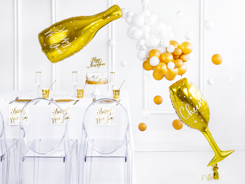 PartyDeco SP33-81-008-019ME Papierserviette Papier Gold, Weiß 20 Stück(e)