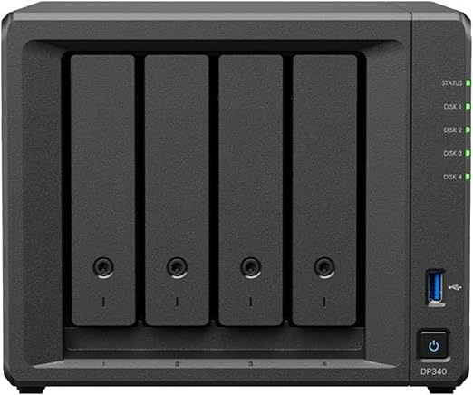 Synology DP340 NAS & Speicherserver Desktop R1600 16 GB 32 TB HDD Schwarz
