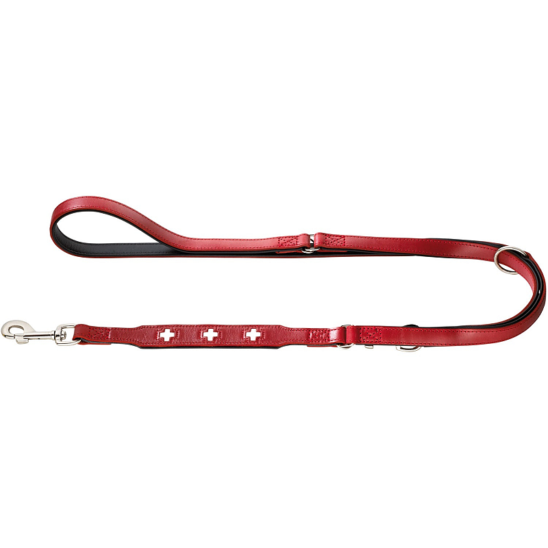 Hunter 43154 Hunde-/Katzenleine 2 m Schwarz, Rot Leder Hund Trainingsleine