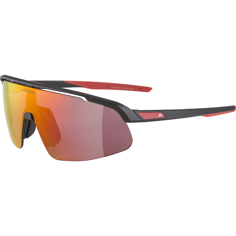 Alpina Sports Turbo Pro Youth Multisportbrille Junge/Mädchen Halbrandlos Schwarz Wechselobjektive