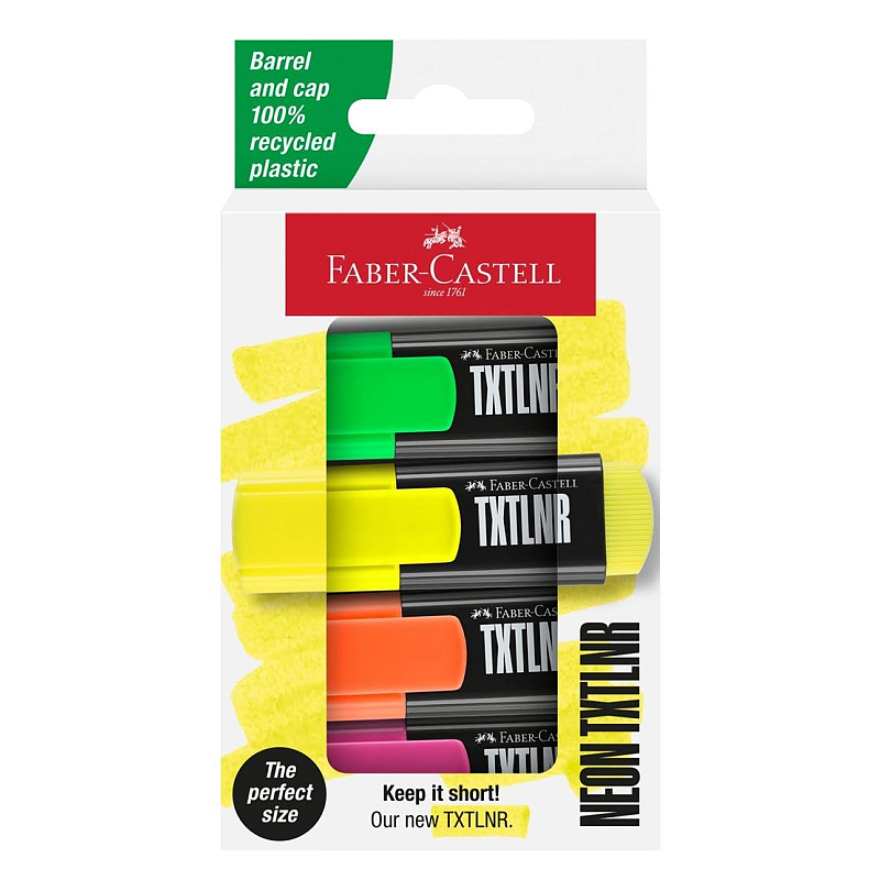 Faber-Castell 154204 Marker 4 Stück(e) Grün, Orange, Pink, Gelb