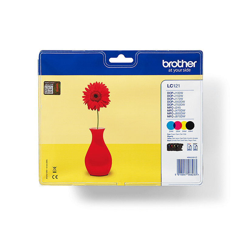 Brother LC121VALBP Druckerpatrone 4 Stück(e) Original Schwarz, Cyan, Magenta, Gelb