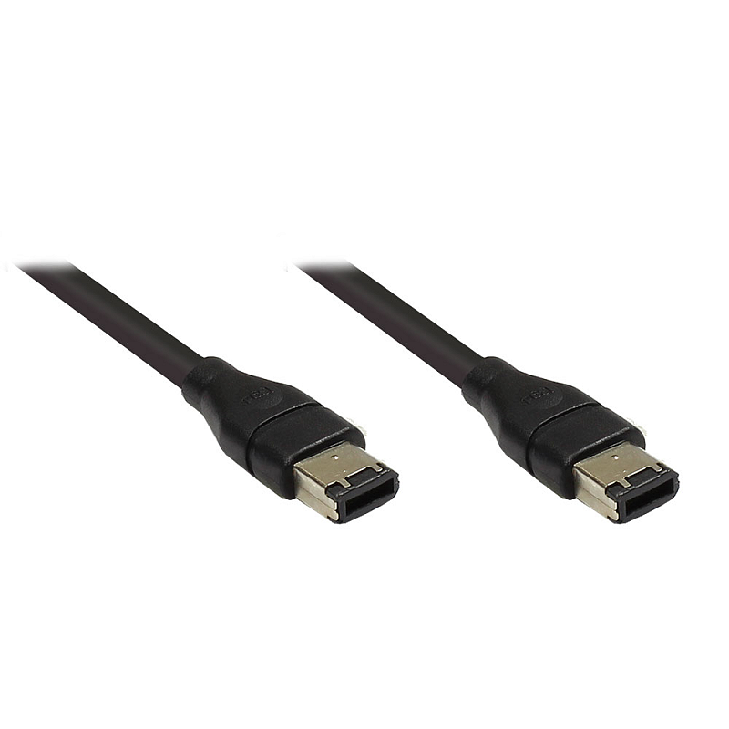 Alcasa 2610-FW2 Firewire-Kabel 2 m 6-p Schwarz