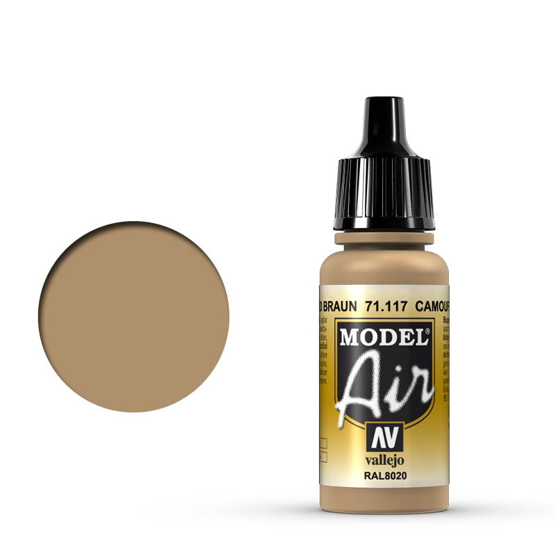 Vallejo Model Air Acrylfarbe 17 ml Graubraun Flasche