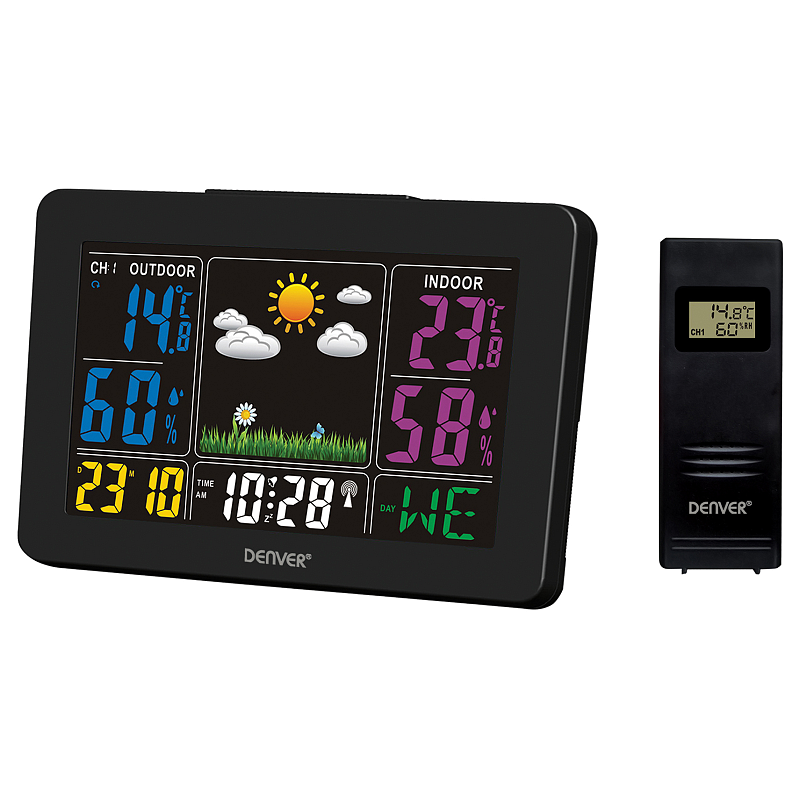 Denver WS-540BLACK Digitale Wetterstation Schwarz Wechselstrom/Batterie