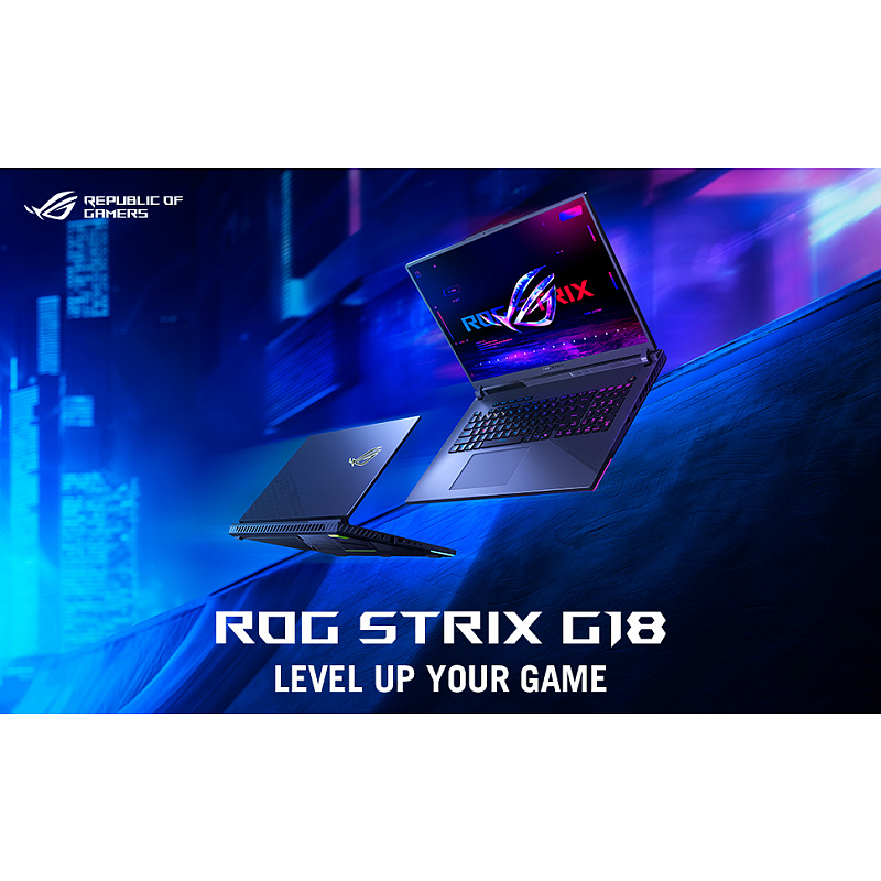 ASUS ROG Strix G18 G814PP-S8014W AMD Ryzen™ 9 8940HX Laptop 45,7 cm (18") WUXGA 32 GB DDR5-SDRAM 1 TB SSD NVIDIA GeForce RTX 5070 Wi-Fi 6E (802.11ax) Windows 11 Home Deutsch Schwarz, Grau