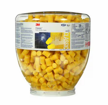 3M E-A-R Classic Earplugs, Refill Bottle, PD-01-001 Wiederverwendbarer Ohrstöpsel Gelb 500 Stück(e)