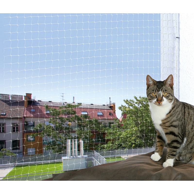 TRIXIE 44323 Sicherheitsnetz/Fenstergitter für Hunde & Katzen Katze Innen & Außen