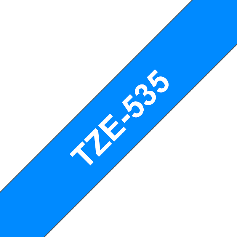 Brother TZE-535 Etiketten erstellendes Band Weiss auf Blau
