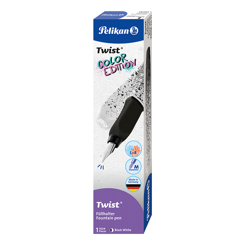 Pelikan 826174 Füllfederhalter Kartuschenfüllsystem Schwarz, Weiß 1 Stück(e)