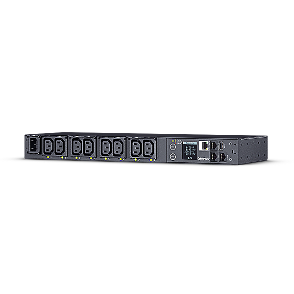CyberPower PDU81004, Rackmount 1U, Switched PDU, Metered-by-Outlet Leistungssteuerung, Eingang 230V/10A (1), Ausgang IEC-320 C13 (8), SNMP-Netzwerkanschluss, PowerPanel Software