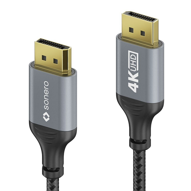 sonero SPC-DP100-010 DisplayPort-Kabel 1 m Schwarz, Grau