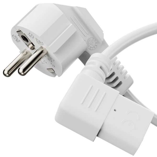 sonero X-SKW-C13W-050W Stromkabel Weiß 5 m Netzstecker Typ F C13-Koppler
