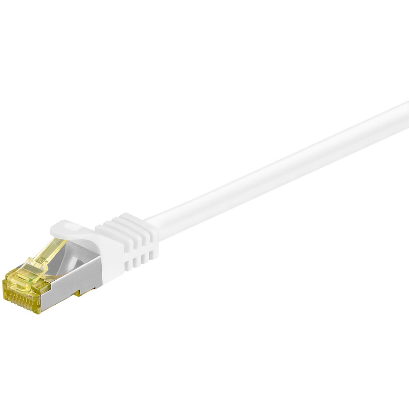 Goobay RJ45 Patchkabel CAT 6A S/FTP (PiMF), 500 MHz mit CAT 7 Rohkabel, weiß, 2m