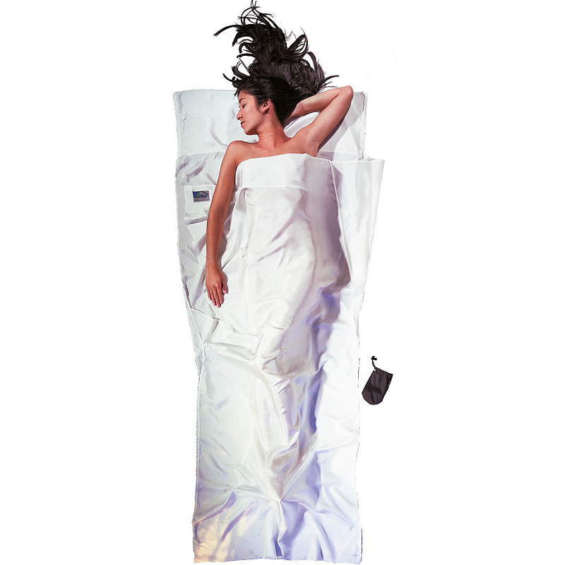 Cocoon TravelSheet Silk Erwachsener Rechteckiger Schlafsack Seide Weiß