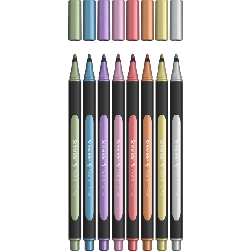 Schneider Schreibgeräte Paint-It 020 wallet Marker 8 Stück(e) Blau, Kupfer, Gold, Grün, Pink, Rot, Silber, Violett