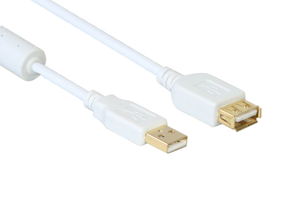 Alcasa 2511-WHF2 USB Kabel USB 2.0 1,8 m USB A Weiß