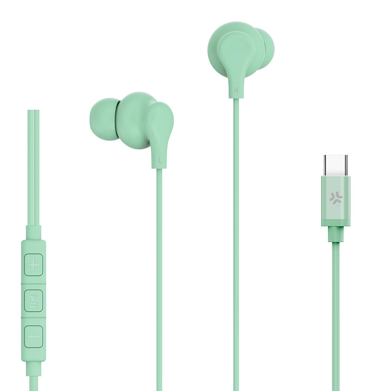 Celly UP1600TYPECGN Kopfhörer & Headset Kabelgebunden im Ohr Anrufe/Musik USB Typ-C Grün