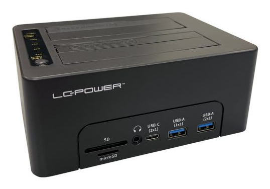 LC-Power LC-DOCK-C-MULTI-HUB Speicherlaufwerk-Docking-Station USB 3.2 Gen 2 (3.1 Gen 2) Type-C Schwarz