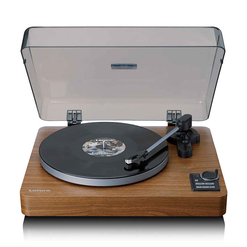 Lenco LBTA-165WD Audio-Plattenspieler mit Riemenantrieb Schwarz, Holz Automatisch