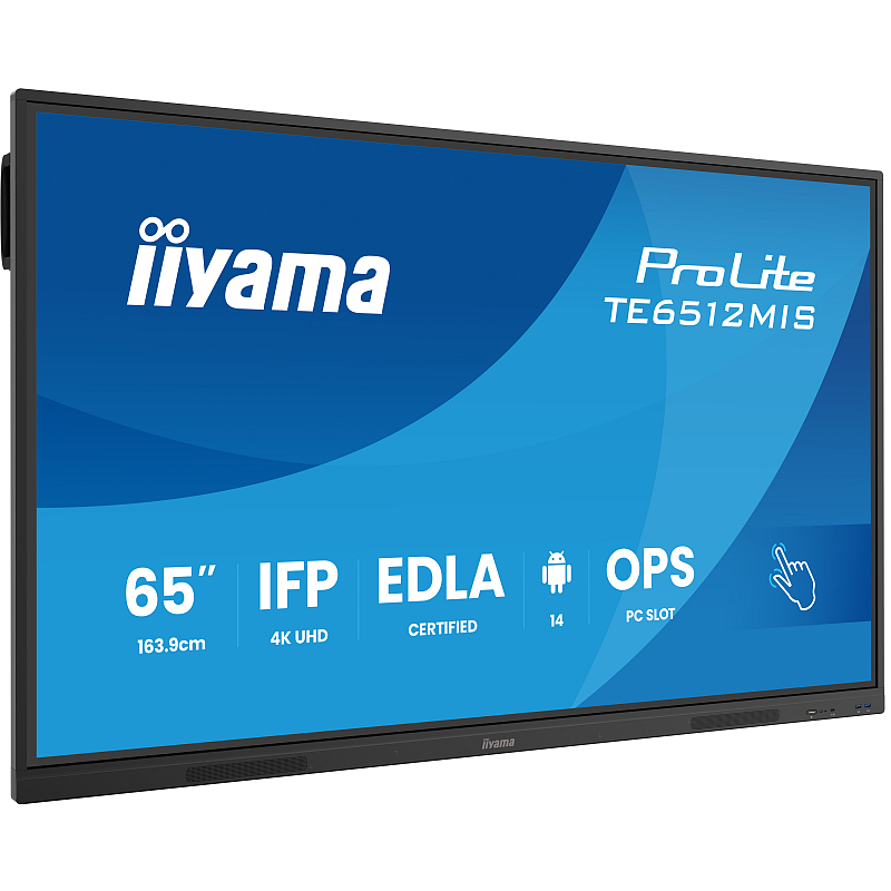 iiyama TE6512MIS-B4AG Signage-Display Kiosk-Design 165,1 cm (65") LCD WLAN 400 cd/m² 4K Ultra HD Schwarz Touchscreen Eingebauter Prozessor Android 24/7
