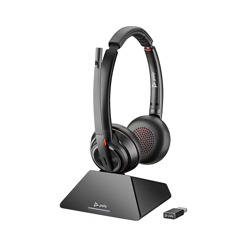 HP Poly Savi 8220 UC DECT 1880-1900 MHz USB-A-Headset, zertifiziert für Microsoft Teams